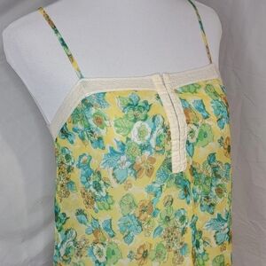 Forever 21 Floral Tank Top - Yellow and Green